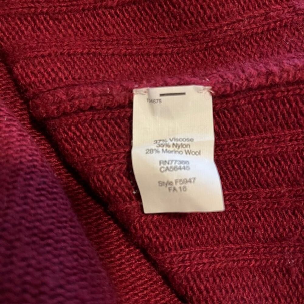 J.Crew Women's Burgundy Wool Blend Sweater Cozy Knit Fall Winter  Size Medium - Picture 9 of 11